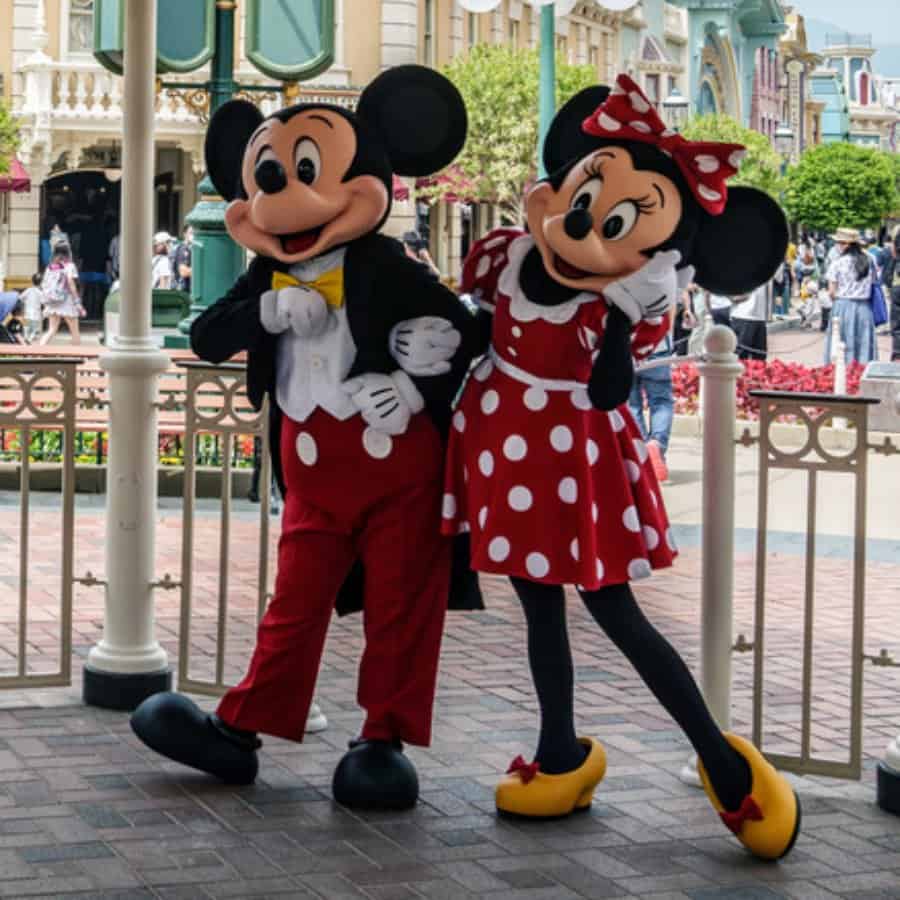 Minnie and Mickey characters at The Beach At Ben’s Yard